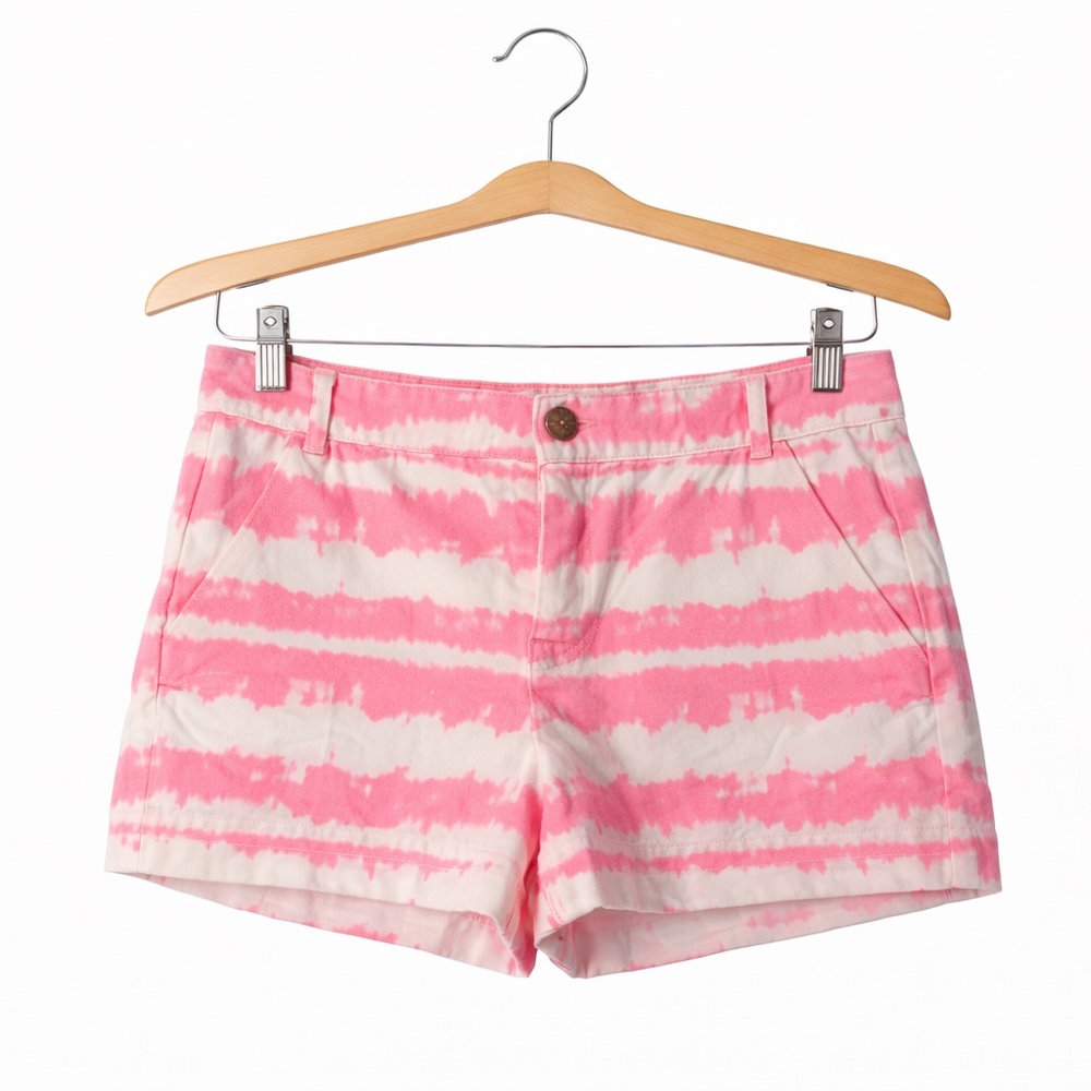 GAP Pink White Tie Dye High Rise Shorts Coastal Preppy Summer Size 4 NWT
